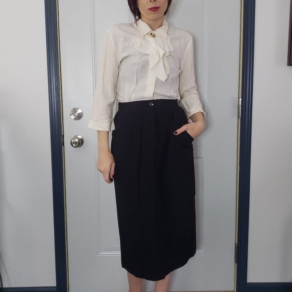 Vintage‎ 80s Dress with Broach - Picture 1 of 5